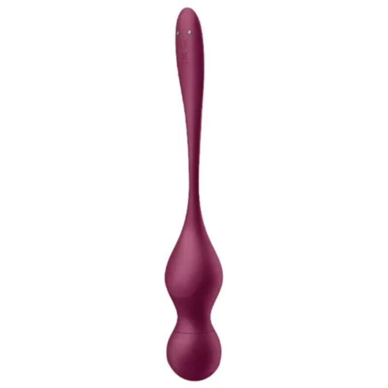Satisfyer Love Birds Vary Bolas Vibratórias com controle por aplicativo e pesos variados, detalhe do design em silicone.