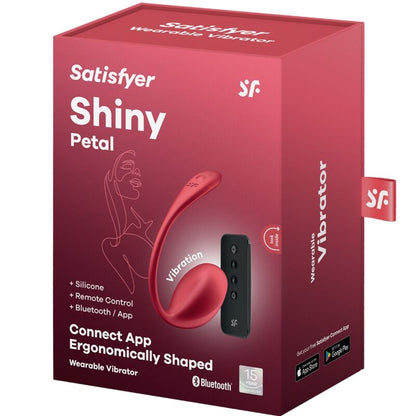 Vibrador Satisfyer Shiny Petal vermelho com controlo remoto e conexão app para estimulação do ponto G.