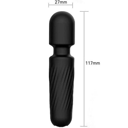 Armony Mini Massageador e Vibrador Recarregável 10 Vibrações Preto, design elegante e compacto.