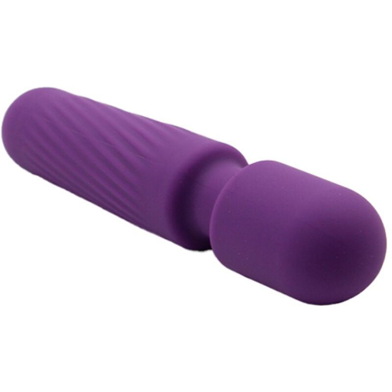 Close-up do Mini Massageador e Vibrador Armony Recarregável de 10 Vibrações na cor roxa, destacando seu design e material.