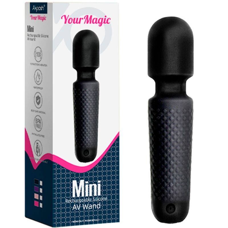 Armony Mini Massageador e Vibrador Wand Dots Recarregável Preto para prazer personalizado.