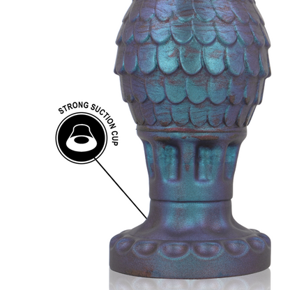 Close-up of the EPIC CYBERSILICOCK Vrakos Plug Anal Silicone Ovo de Dragão M, showing its ergonomic design and unique texture.