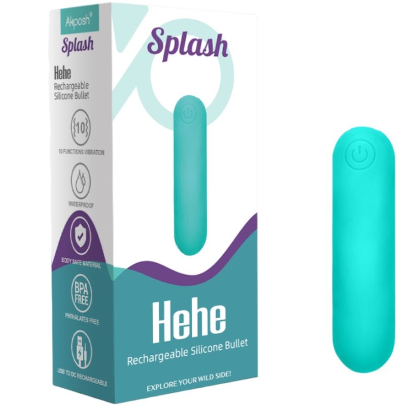 Vibrador bala ARMONY Splash Hehe de silicone verde, mostrando seu design compacto e textura suave.