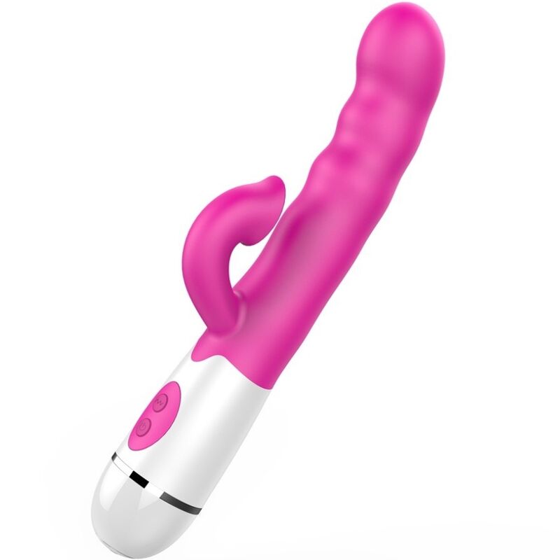 Vibrador multifunção Armony Amir com língua estimulante e 16 velocidades em cor rosa.