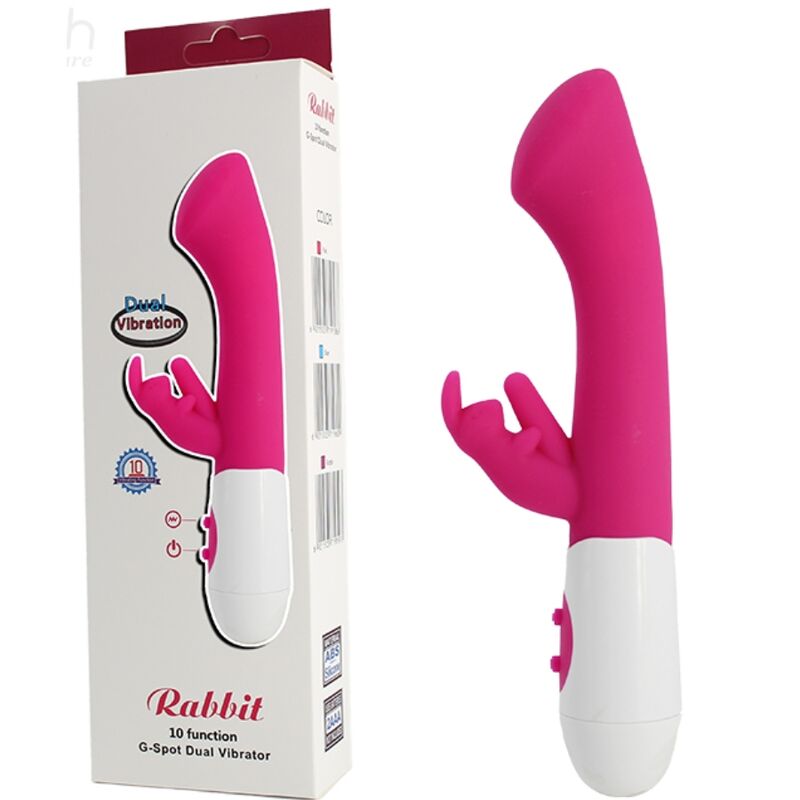 Close-up do Vibrador e Estimulador Coelho Armony Rosa, mostrando a forma ergonómica e as texturas do silicone.