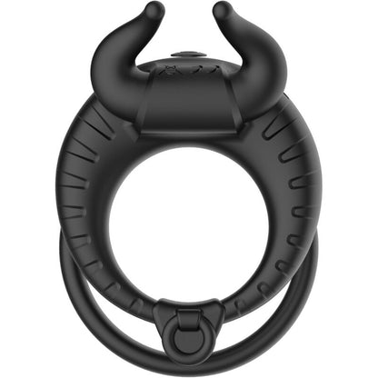 Anel vibratório ARMONY Bull's Pasion preto em silicone macio e com 10 modos de vibração.