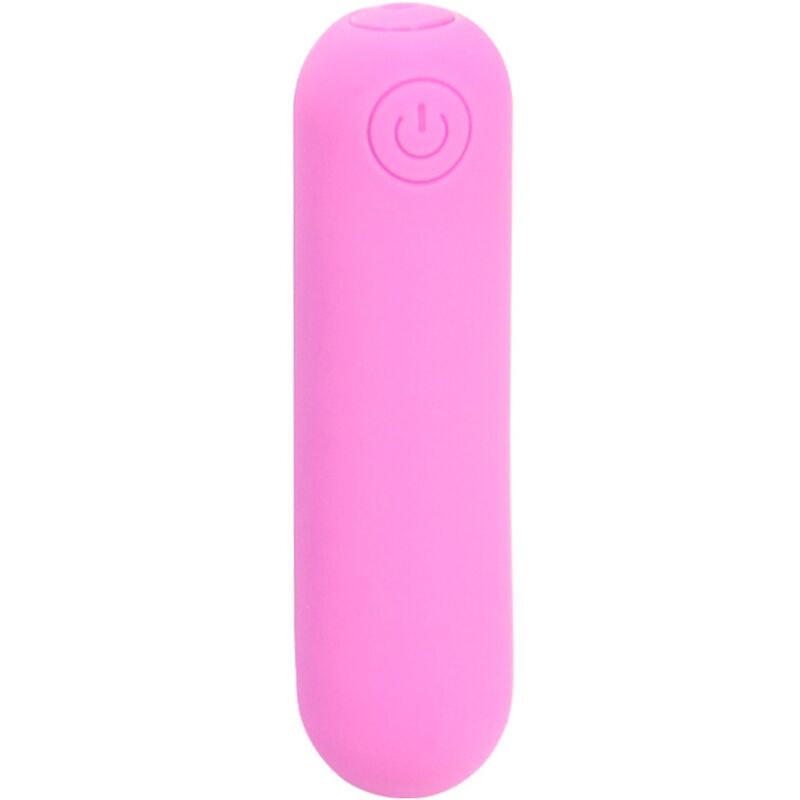 Vista detalhada do Vibrador Bala ARMONY Splash Hehe de silicone rosa com 10 vibrações, ideal para prazer versátil.