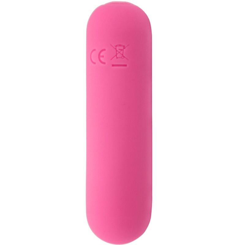 Vibrador Bala ARMONY Splash Haha de silicone rosa com 10 vibrações, recarregável USB e à prova d'água.