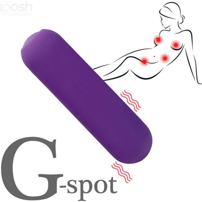 Close-up do Vibrador Bullet ARMONY Splash Joie com Controlo Remoto, em silicone roxo.