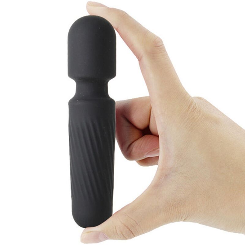 Armony Mini Massageador e Vibrador Recarregável 10 Vibrações Preto, design elegante e compacto.