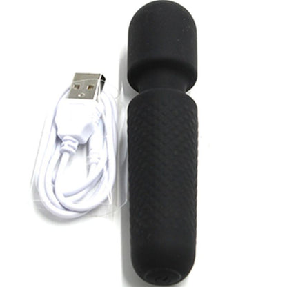 Armony Mini Massageador e Vibrador Wand Dots Recarregável Preto para prazer personalizado.