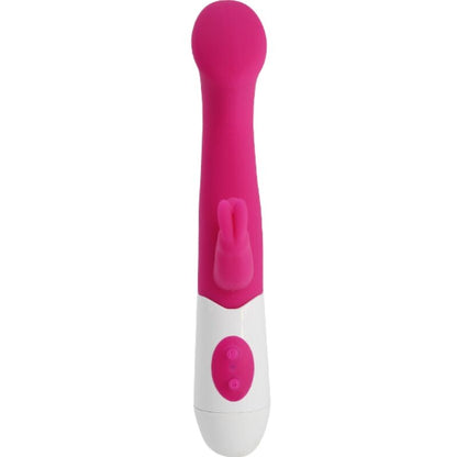 Close-up do Vibrador e Estimulador Coelho Armony Rosa, mostrando a forma ergonómica e as texturas do silicone.