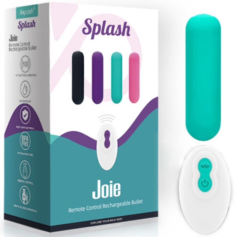 Vibrador Bullet ARMONY Splash Joie em silicone verde com controle remoto