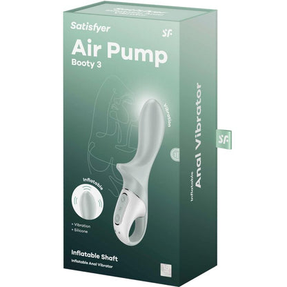 Close-up do Satisfyer Air Pump Booty 3 Vibrador Anal Inflável, mostrando seu design ergonômico e material de silicone.