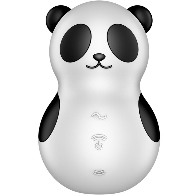 Satisfyer Pocket Panda vibrador e estimulador de ondas de pressão e vibração em preto e branco