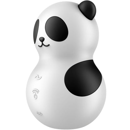 Satisfyer Pocket Panda vibrador e estimulador de ondas de pressão e vibração em preto e branco