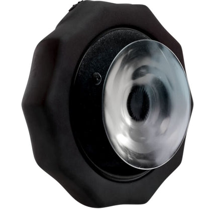 Close-up do Temporizador de Bomba Direta BATHMATE Preto com ventosas, mostrando seu design à prova d'água para otimização de treinos.