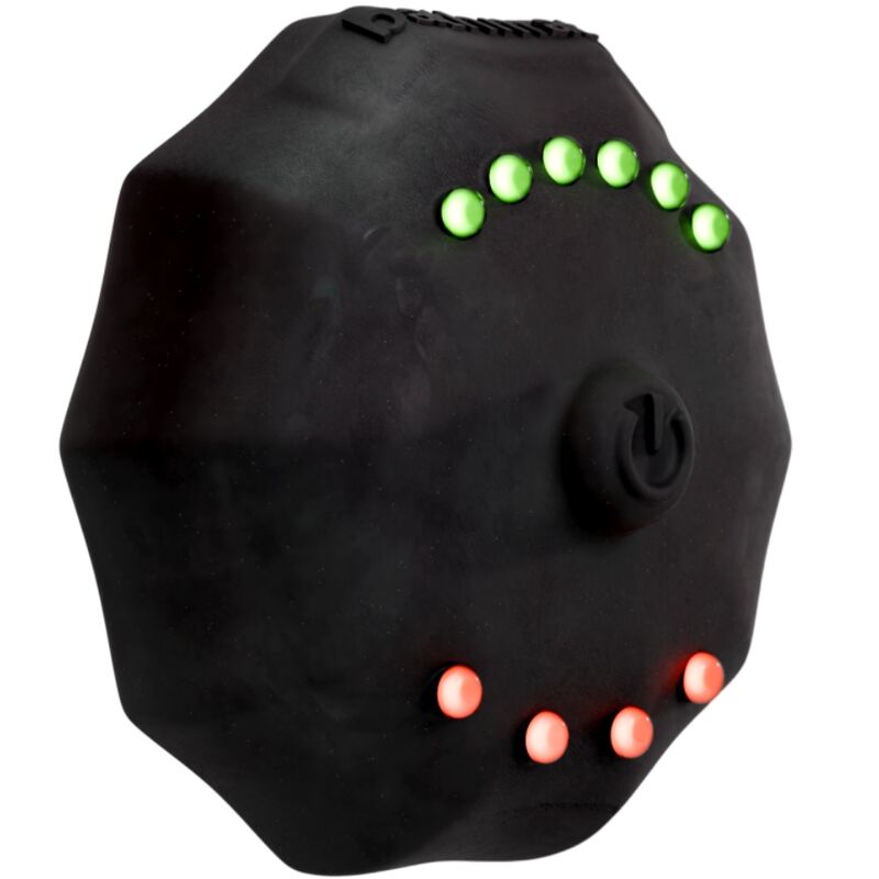 Close-up do Temporizador de Bomba Direta BATHMATE Preto com ventosas, mostrando seu design à prova d'água para otimização de treinos.