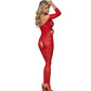 Bodystocking Subblime Vermelho | Sem Fundo, de Renda e Rosas - Tamanho Único