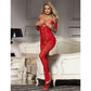 Bodystocking Subblime Vermelho | Sem Fundo, de Renda e Rosas - Tamanho Único