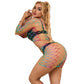 Conjunto Lingerie 2 Peças Subblime | Fishnet Arco-Íris de Manga Comprida - Tamanho Único
