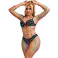 Conjunto Lingerie 2 Peças Subblime | Fishnet Arco-Íris de Manga Comprida - Tamanho Único