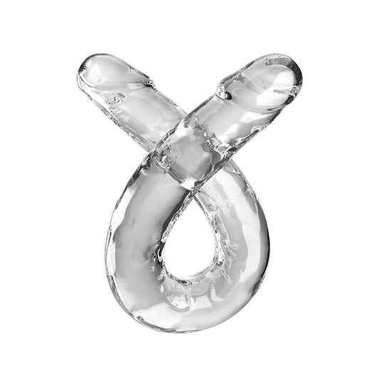 Dildo Duplo Double Trouble 46 cm Transparente