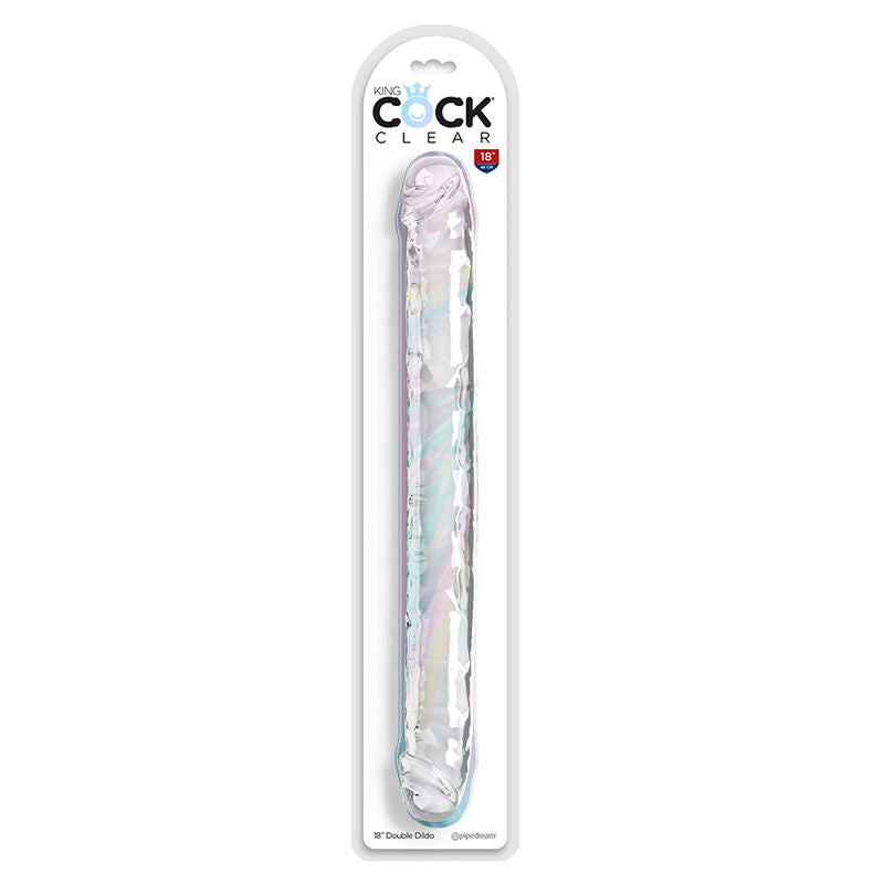 Dildo Doble Double Trouble 46 cm Transparente
