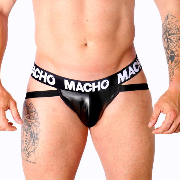 MACHO – MX25NC Jock Couro Preto Tamanho M