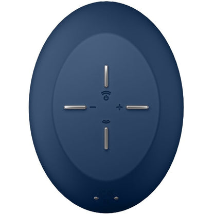 Satisfyer Air Power 4 estimulador e vibrador azul, exibindo seu design compacto e silicone suave.