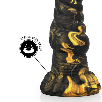 Close-up of the EPIC Dildo Fúrias de Silicone Líquido, showing its unique texture and shape.