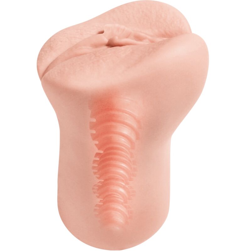 Close-up do Masturbador Masculino ALIVE Flex Vaginal Realista M, mostrando sua textura e abertura.