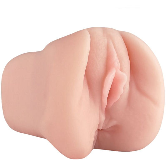 Close-up do ALIVE Masturbador Masculino Vaginal Flexível, mostrando sua textura realista e design ergonômico.
