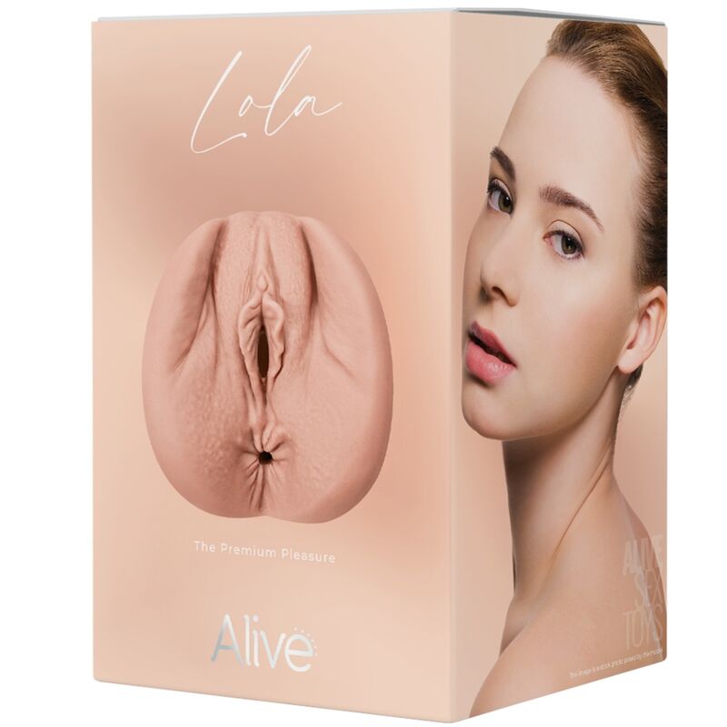 Close-up do ALIVE Masturbador Masculino Vaginal Flexível, mostrando sua textura realista e design ergonômico.