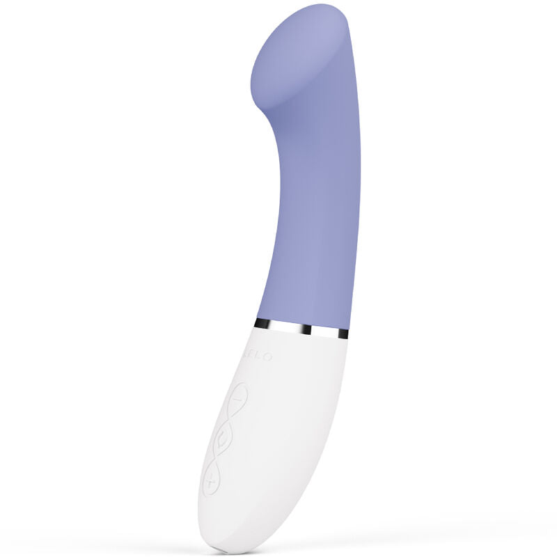 Close-up of the LELO GIGI™ 3 G-Spot Vibrator in blue, showcasing its ergonomic design and silicone texture.