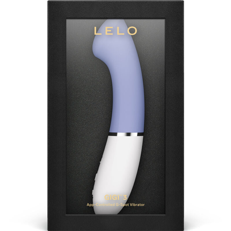 Close-up of the LELO GIGI™ 3 G-Spot Vibrator in blue, showcasing its ergonomic design and silicone texture.