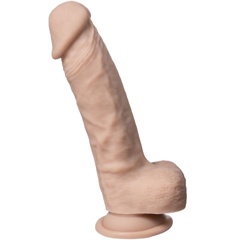 Detalhe do Dildo Realístico SILEXD Modelo 1 em Silicone Silexpan 21.5 CM com ventosa e textura realista.