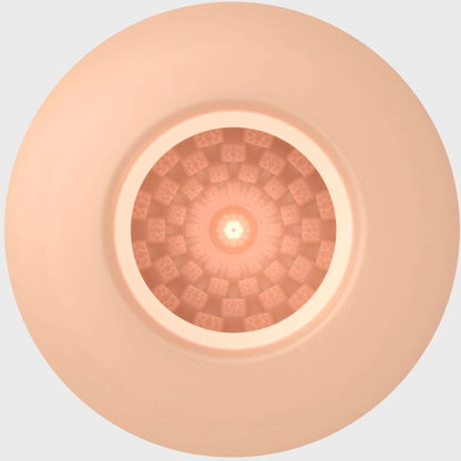 Close-up do Masturbador Masculino Egg Flesh PRETTY LOVE, mostrando a sua textura interna e design compacto para prazer íntimo.