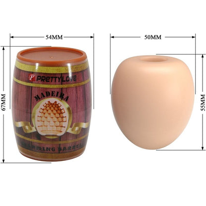 Close-up do Masturbador Masculino Egg Flesh PRETTY LOVE, mostrando a sua textura interna e design compacto para prazer íntimo.