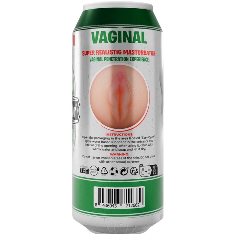 Close-up do Masturbador Masculino ALIVE Flex Vaginal Tamanho M, mostrando sua textura realista e design ergonómico.