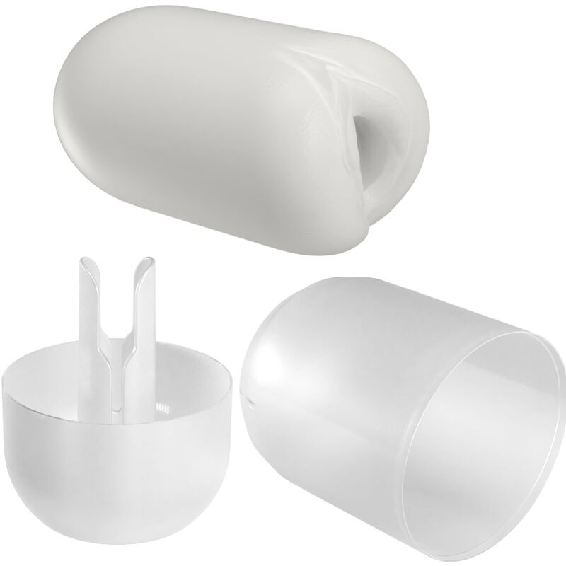 Close-up do masturbador masculino PRETTY LOVE Masha com suas texturas internas estimulantes.