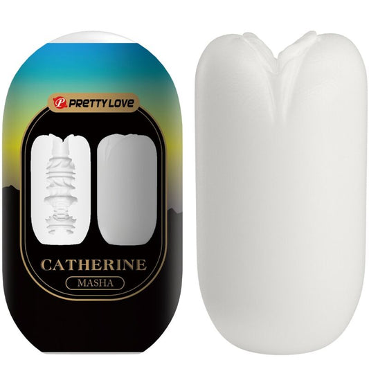 Close-up do masturbador masculino PRETTY LOVE Masha com suas texturas internas estimulantes.