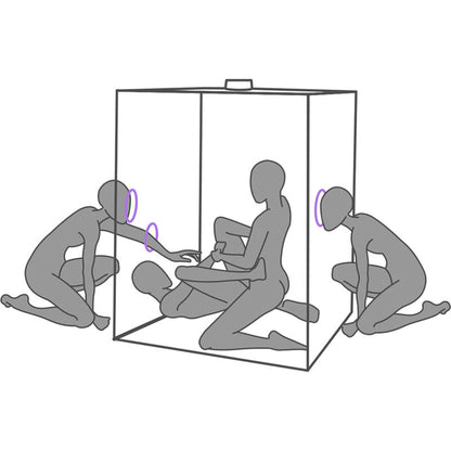 SECRET DOME Cabine BDSM Portátil Escândalo Roxo com iluminação LED e sistema de contenção