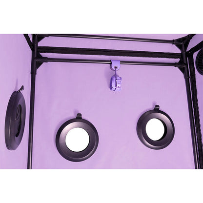 SECRET DOME Cabine BDSM Portátil Escândalo Roxo com iluminação LED e sistema de contenção