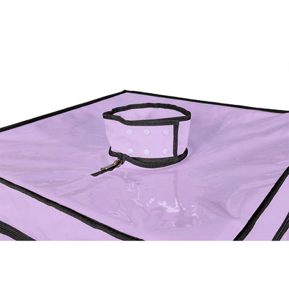 Detalhe da Cabine Bukkake Kink Club Roxa SECRET DOME, mostrando a estrutura e acessórios incluídos para experiências imersivas.