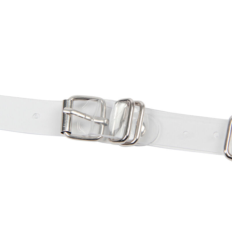 SUBBLIME Arnês de Peito com Argolas e Correntes Prata, design elegante e ajustável.