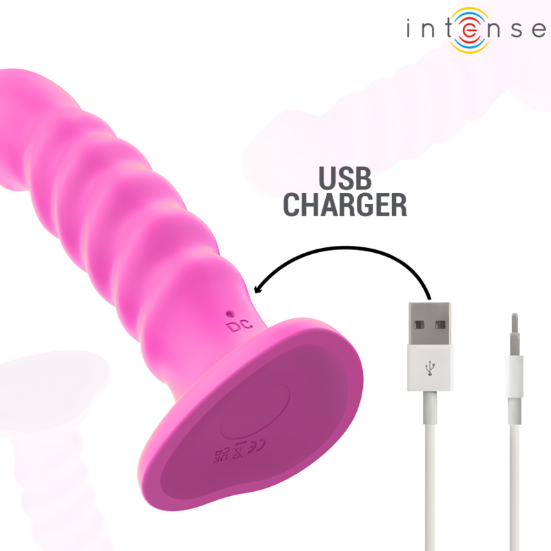 Vibrador INTENSE Cindy Espiral L rosa com controlo remoto