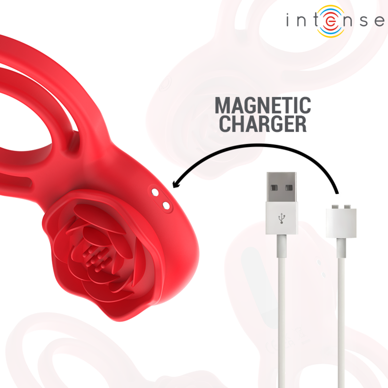 INTENSE Estimulador Clitoriano Gail Rosa Vermelha com Controle Remoto, mostrando seu design elegante e cor vibrante.