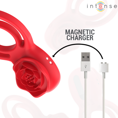 INTENSE Estimulador Clitoriano Gail Rosa Vermelha com Controle Remoto, mostrando seu design elegante e cor vibrante.