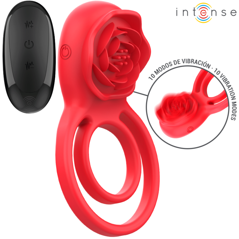 INTENSE Estimulador Clitoriano Gail Rosa Vermelha com Controle Remoto, mostrando seu design elegante e cor vibrante.